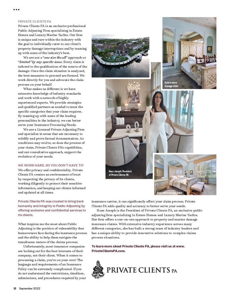 Private Clients PA press feature — September 2022